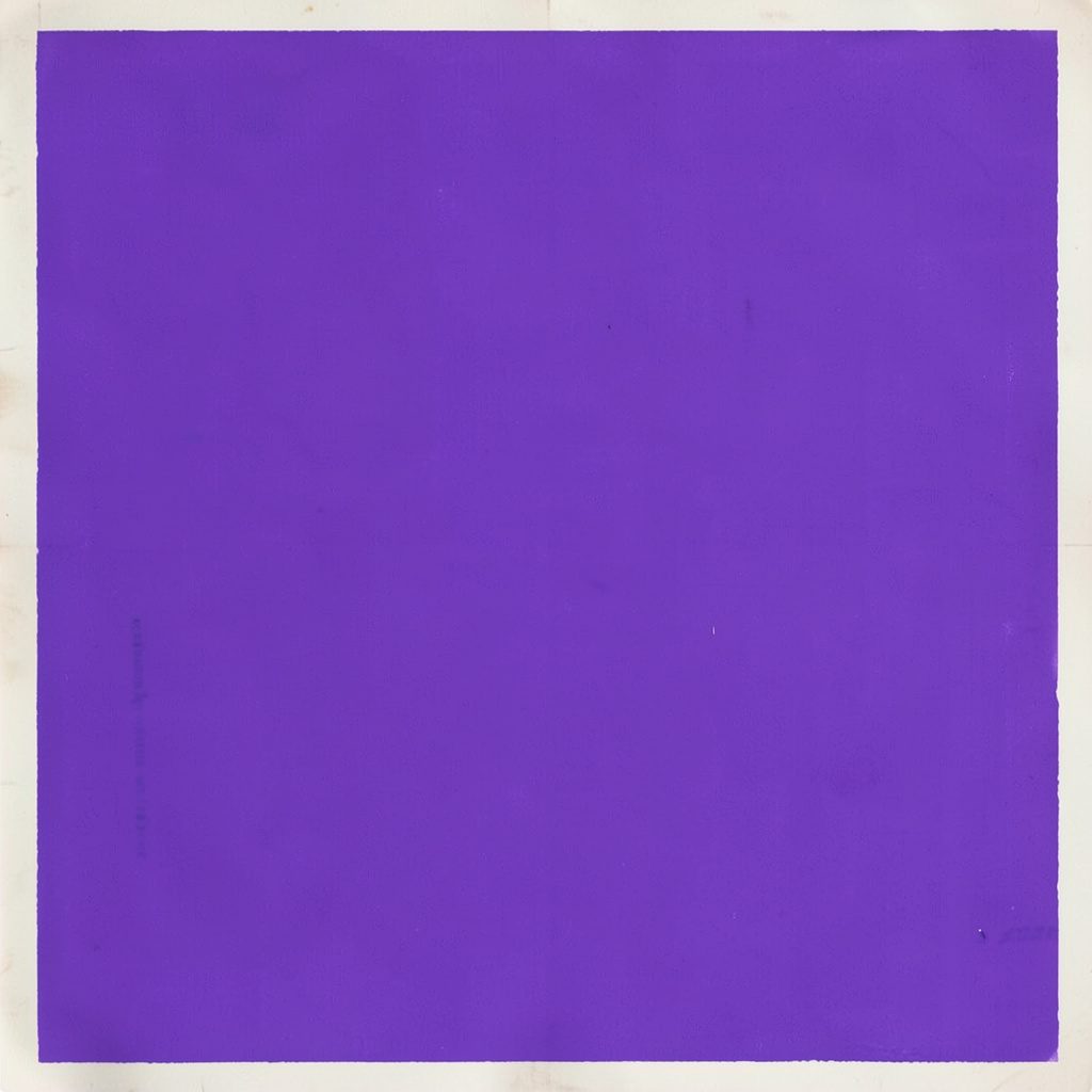 A soft matte gouache poster painting of a quiet hotel corridor in warm lavender and cream tones, with abstract light pooling on the floor, conveying a calm, restful atmosphere.